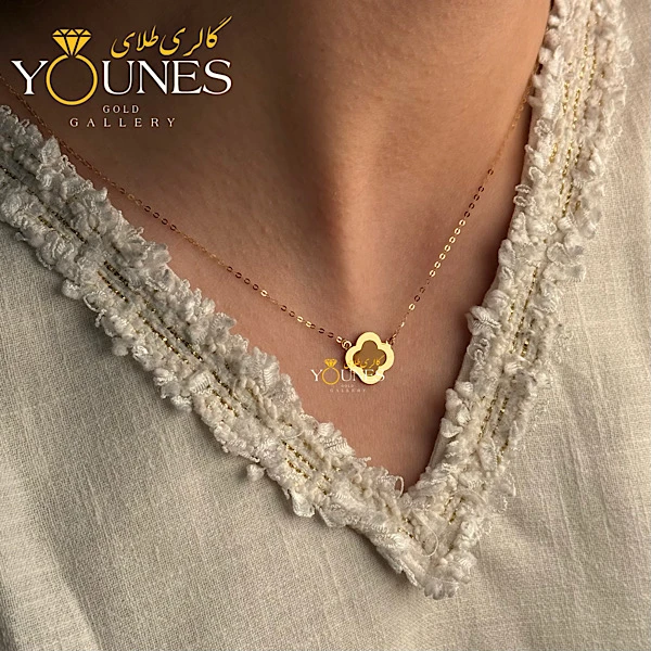 گردنبند میناکاری ونکلیف موکا طلا